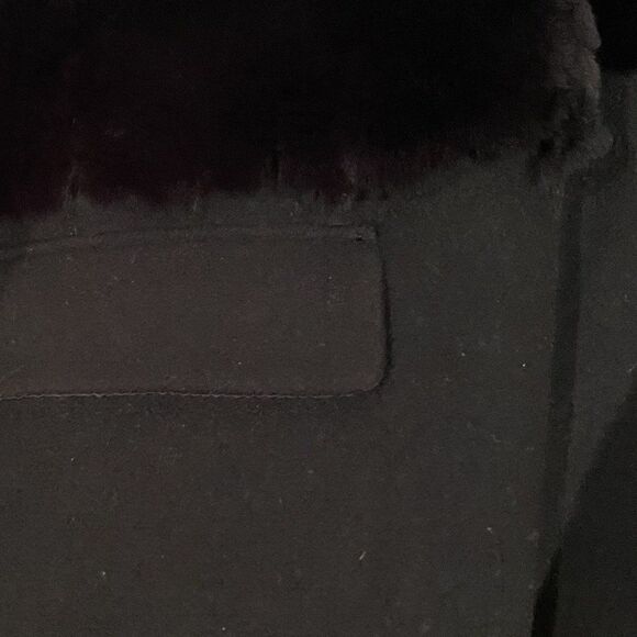 Vince Black Wool Rabbit Fur Paneled Coat XS Academia Classic Kardashian worned - Picture 8 of 13